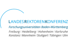 Logo der Landesrektorenkonferenz Baden-Württemberg mit Namen von neun Universitäten, darunter Freiburg, Heidelberg und Tübingen.