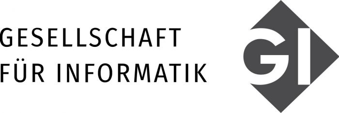 Logo der Gesellschaft für Informatik mit den Initialen GI in einem grauen Diamanten.