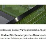 Titelbild der Studie Baden-Württembergische Absolventenstudie mit grüner Treppenstruktur im Hintergrund.