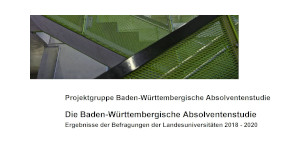 Titelbild der Studie Baden-Württembergische Absolventenstudie mit grüner Treppenstruktur im Hintergrund.