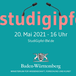 Veranstaltungshinweis: #studigipfel am 20. Mai 2021 um 16 Uhr, organisiert vom Ministerium Baden-Württemberg.