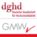 Logos der Deutschen Gesellschaft für Hochschuldidaktik (dghd) und der Gesellschaft für Medien in der Wissenschaft (GMW).