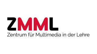 Logo des ZMML mit Schriftzug: „Zentrum für Multimedia in der Lehre“ in Schwarz und Rot auf weißem Hintergrund.