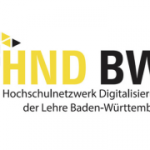 Logo von HND-BW: Hochschulnetzwerk Digitalisierung der Lehre Baden-Württemberg, mit gelben und schwarzen Dreiecken.
