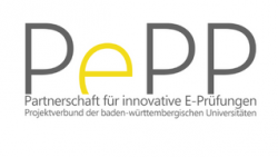 Logo mit Text: PePP - Partnerschaft für innovative E-Prüfungen. Projektverbund der baden-württembergischen Universitäten.