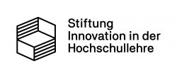 Logo der Stiftung Innovation in der Hochschullehre: Ein stilisiertes, abstraktes Würfel-Design neben dem Schriftzug.