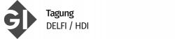 Logo der GI Tagung mit Text Tagung DELFI / HDI in schwarzer Schrift auf weißem Hintergrund.