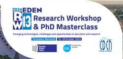 Banner der 2024 EDEN Research Workshop & PhD Masterclass in Timișoara, Rumänien vom 16.-18. Oktober.