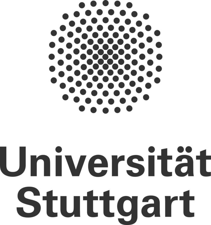 Logo der Universität Stuttgart mit kreisförmigem Punktemuster darüber.