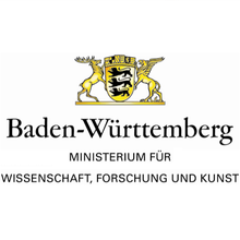 Wappen von Baden-Württemberg über dem Text: Ministerium für Wissenschaft, Forschung und Kunst.