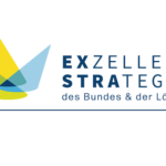 Logo der Exzellenzstrategie des Bundes und der Länder mit drei sich überlappenden farbigen Formen links.