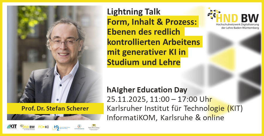 Scherer-Stefan Bild von Prof. Dr. Stefan Scherer mit Informationen zu einem KI-Vortrag am 25.11.2025 am KIT in Karlsruhe & online.