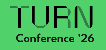 Titelbild der TURN Konferenz 2026 auf grünem Hintergrund.